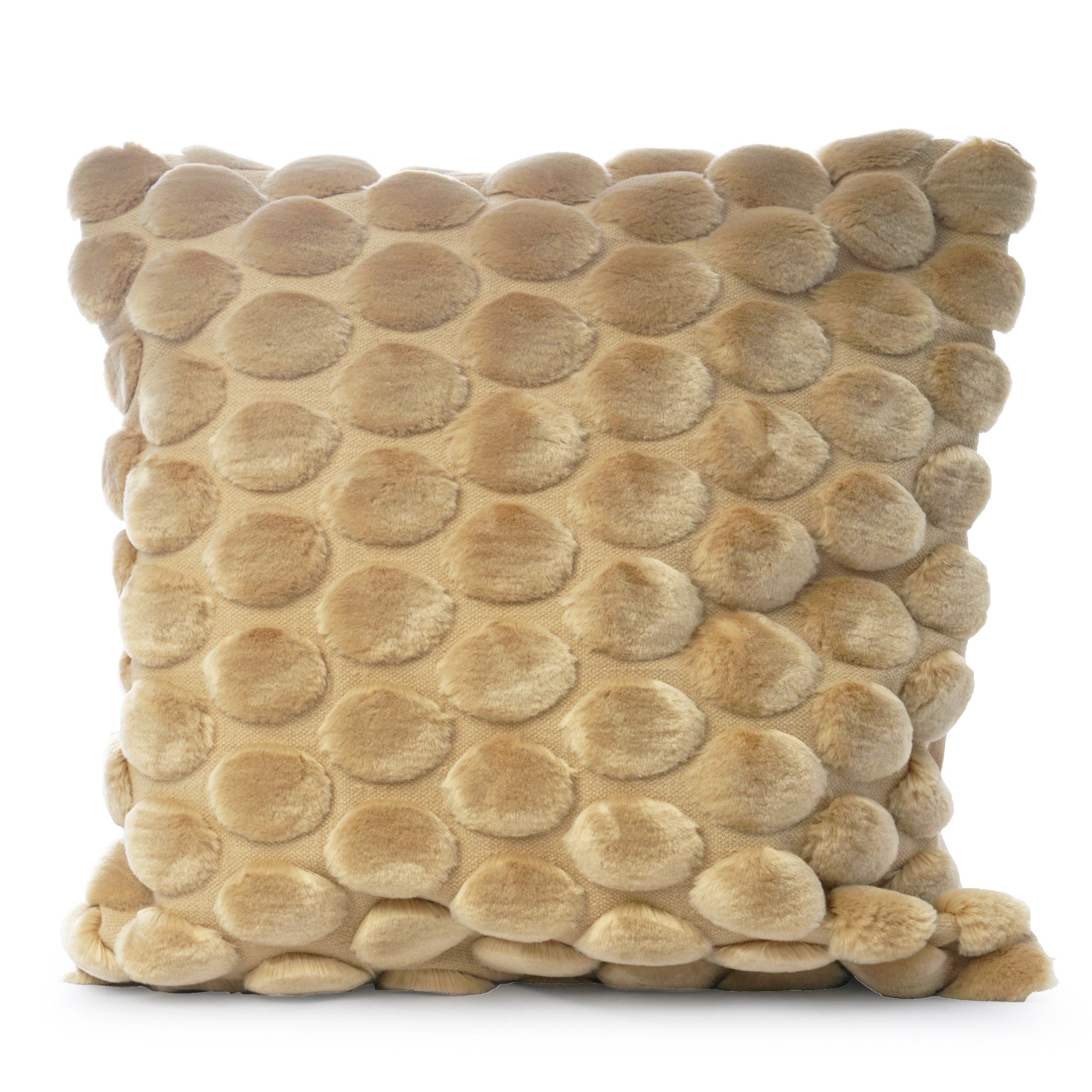 Egg Velvet Cushion in beige by Ceannis, 50 x 50 cm, eggshell-pattern front with cotton velvet back