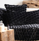 Egg Velvet Throw black by Ceannis, 130 x 170 cm, reverse velvet side shown