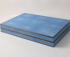 Backgammon board in duke blue faux shagreen by Forwood Design, 54 x 34 x 8 cm, midnight blue velvet lining