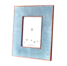 Classic photo frame in duke blue faux shagreen, 5 x 7 or 8 x 10 inch, polished walnut back, Forwood Design