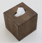 Forwood Design tissue box cover in faux crocodile finish, cube shape