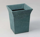 Tarka faux silk waste paper bin in teal, 23 x 23 x 27cm
