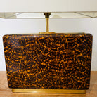 Faux tortoise shell lamp, short version, 29.5 x 51 cm with shade, styled view