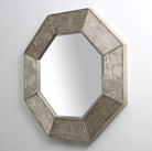 Silver-leaf octagonal ripple mirror, 90 cm contemporary wall mirror