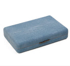 Travel backgammon set in blue faux shagreen by Forwood Design, 25.5 x 17 x 5 cm