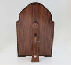Tortoiseshell vanity mirror, walnut back with adjustable leg
