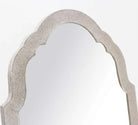 Silver faux shagreen vanity mirror by Forwood Design, 66 x 40 x 4 cm, adjustable stand detail
