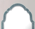 Teal faux shagreen vanity mirror by Forwood Design, 66 x 40 x 4 cm, adjustable stand detail