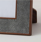 Charcoal faux shagreen classic photo frame, 8 x 10 inch format in landscape
