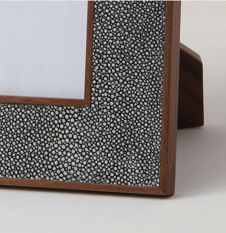 Charcoal faux shagreen classic photo frame by Forwood Design, 5 x 7 inch in portrait