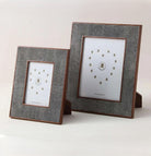Classic photo frame in charcoal faux shagreen, 5 x 7 or 8 x 10 inch, polished walnut back, Forwood Design