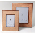 Classic photo frame in coral faux shagreen, 5 x 7 or 8 x 10 inch, polished walnut back, Forwood Design