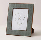 Classic photo frame in Lincoln green faux shagreen, large 8 x 10 inch, polished walnut, Forwood Design