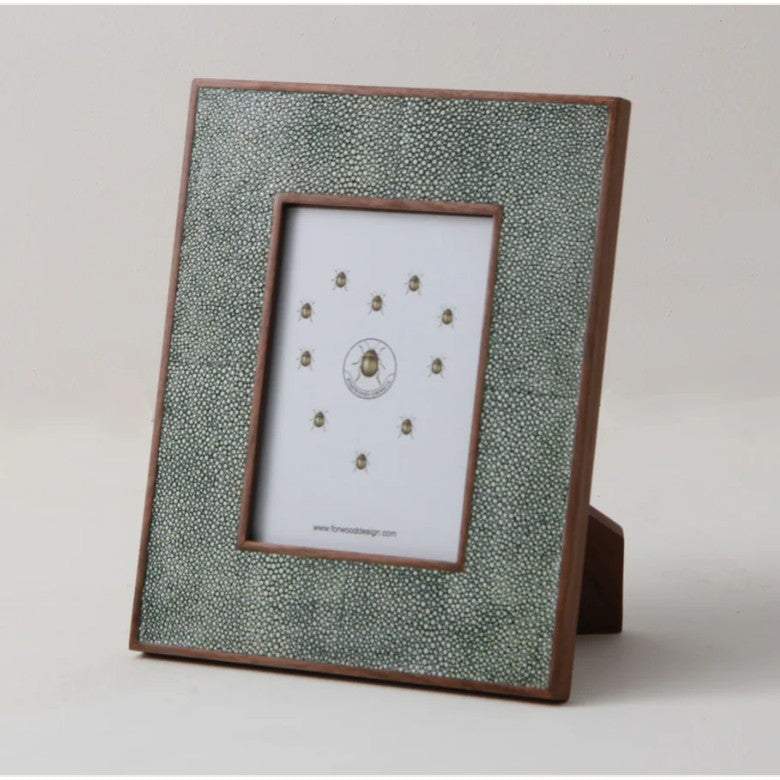 Lincoln green faux shagreen classic photo frame, small 5 x 7 inch format