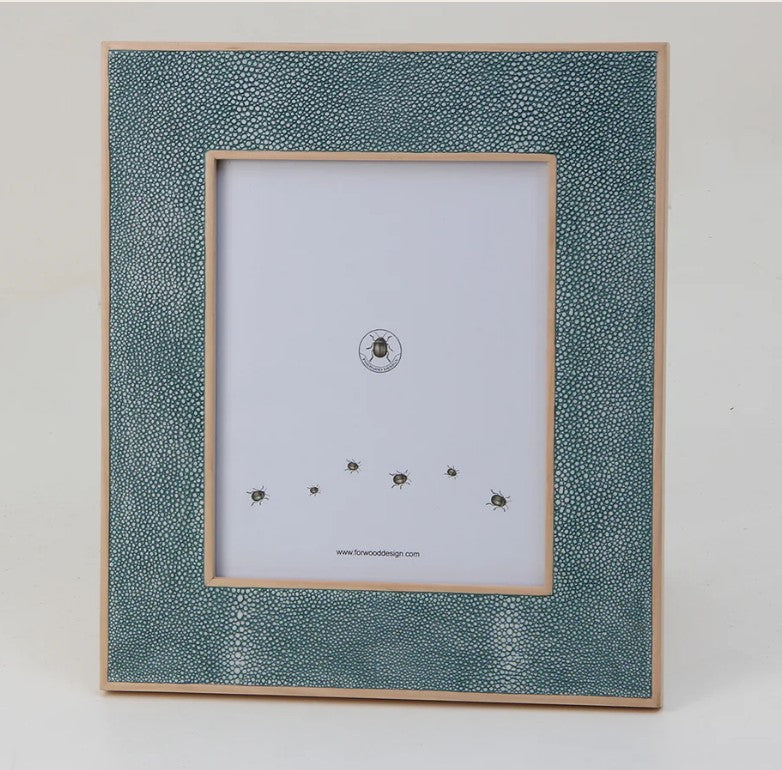 Teal faux shagreen classic photo frame by Forwood Design, large 8 x 10 inch format