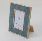 Teal faux shagreen classic photo frame, small 5 x 7 inch format