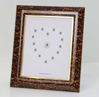 Faux tortoiseshell photo frame, large 8 x 10 inch size, Forwood Design with polished brass trim