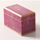 Playing card box in pink faux shagreen with sycamore lining, 12 x 6 x 8 cm, Forwood Design