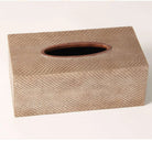 Antique silver faux boa leather tissue box cover, Forwood Design, detail