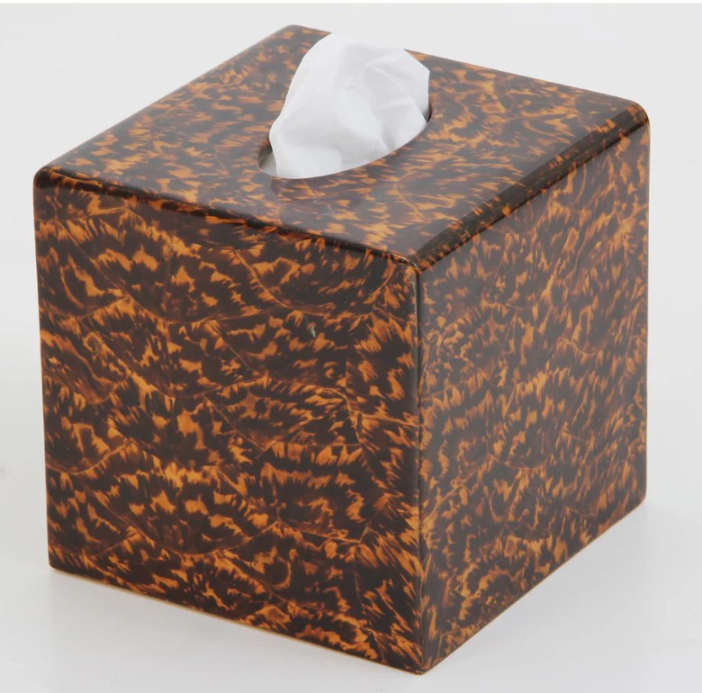 Faux tortoiseshell tissue box cover, Forwood Design, detail