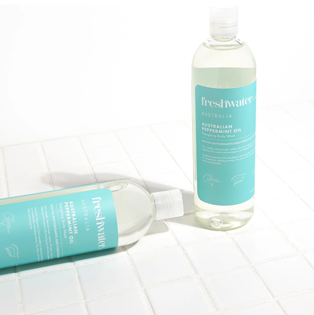 Peppermint Oil energising body wash, 500 ml, naturally derived, vegan