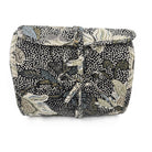 Black Flower Linen hanging cosmetic bag by Ceannis, travel organiser