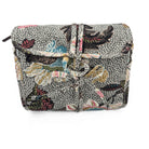 Grey Flower Linen hanging cosmetic bag by Ceannis, six compartments