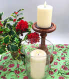 Flameless ivory pillar candle, 7.5 cm diameter, safe battery-operated alternative to a real candle