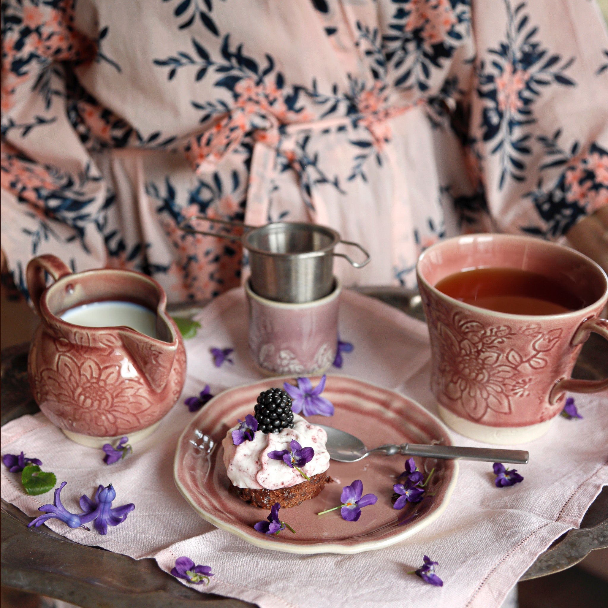 Sthal ceramic creamer styled at breakfast