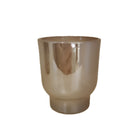 Iridescent glass tea light holder pearl