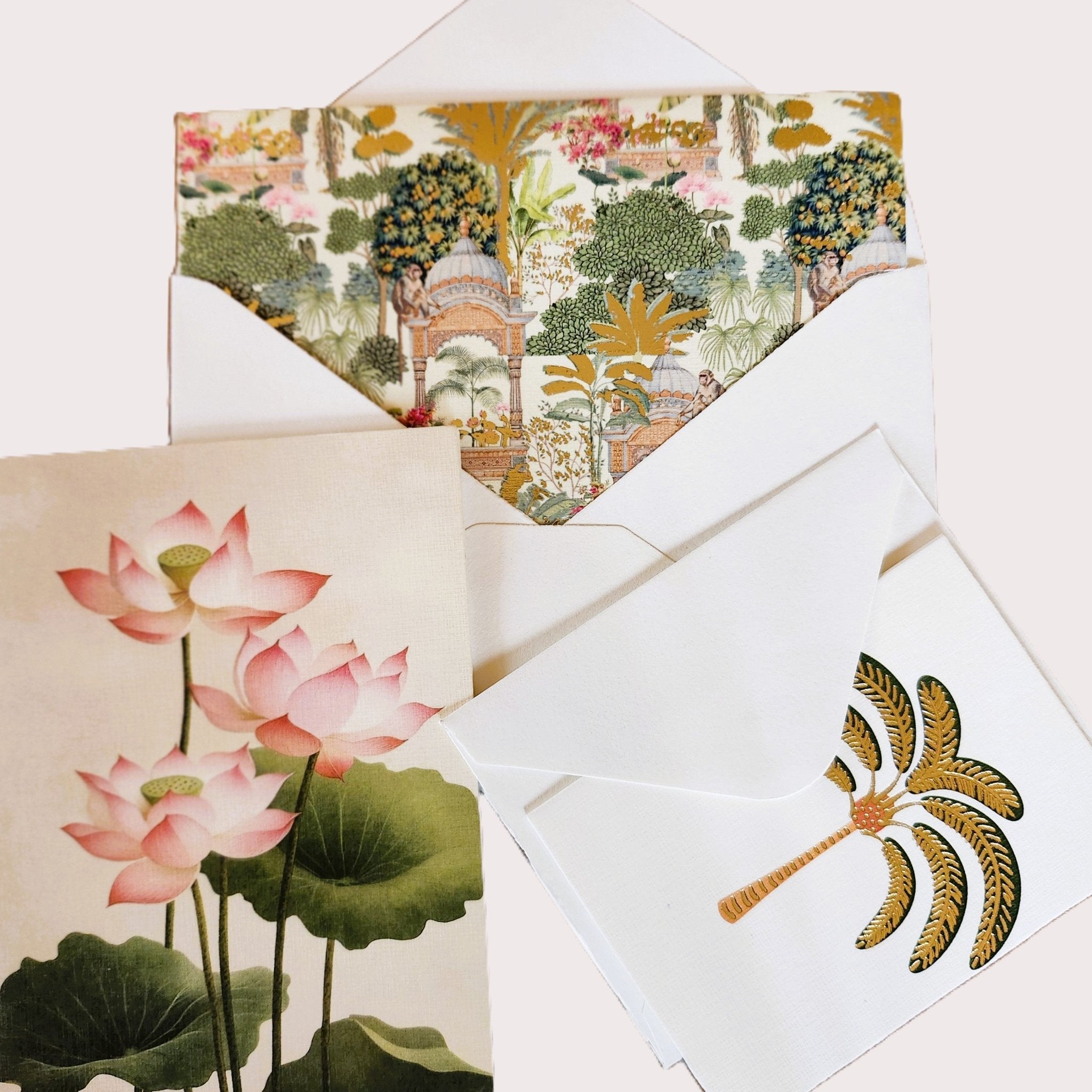 Inside greeting cards, assorted blank designs with envelopes