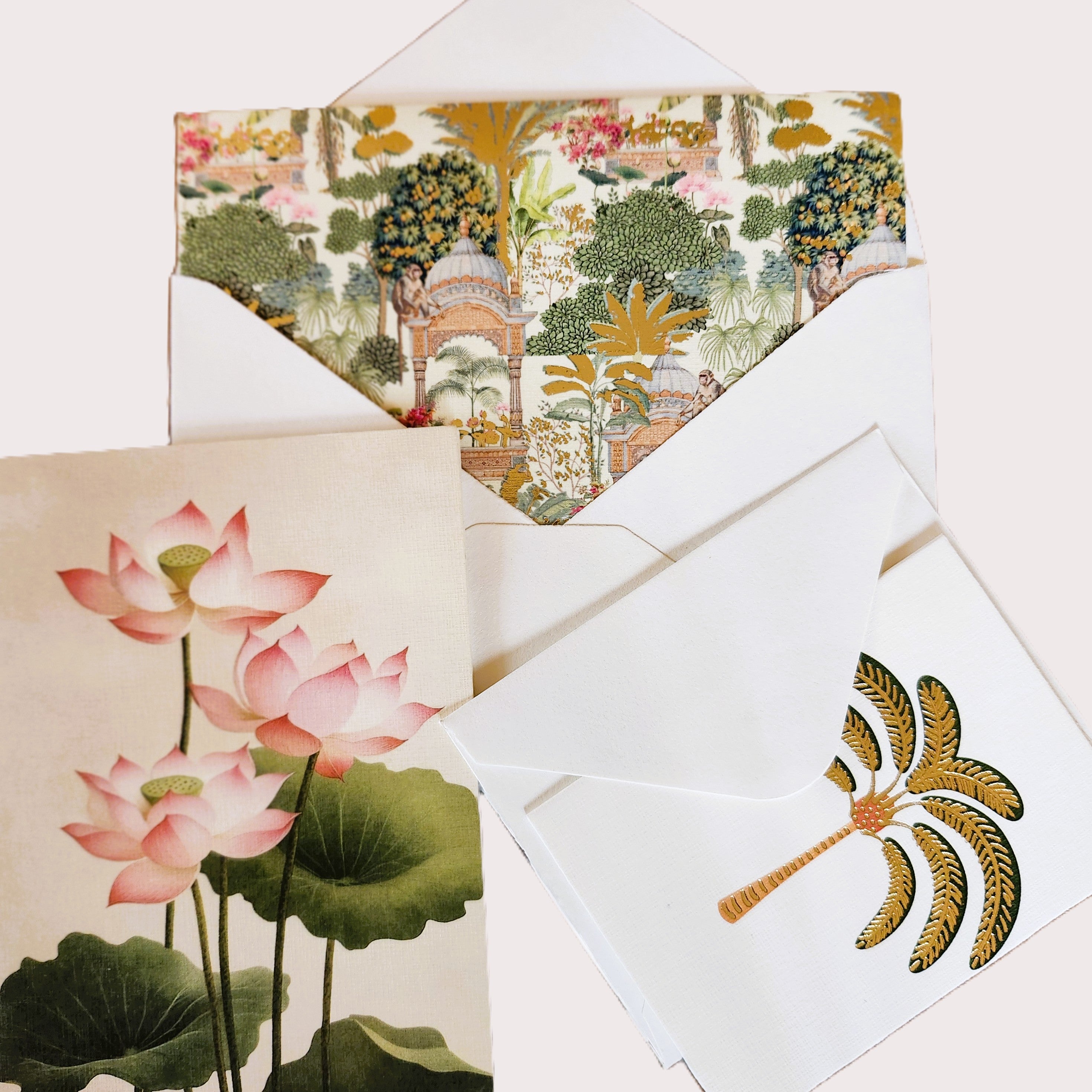 Inside greeting cards, assorted blank designs with envelopes
