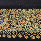 Pashmina with hand-embroidered black border, 70 x 200 cm