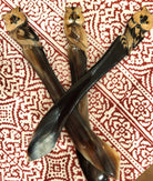 Horn butter or cake knives, with an owl handle