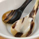 Handcrafted horn rice spoon, natural markings, each unique