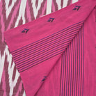 Table Runner in 3 sizes. Pink & Burgundy Ikat on 1 side, pink woven on the other