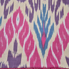 Ikat runner in pink, blue, purple white and cream