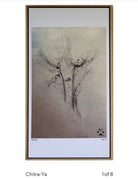 Kuro print Chitra-Ya, cheetah theme, archival canvas in wooden frame