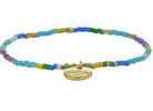 Brigitte delicate Miyuki beaded bracelet in mauve and aqua, 17.5 cm