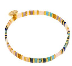 Juju multi-coloured Tila bead stretch bracelet, 17.5 cm