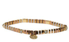 Melody gold-plated Tila bead stretch bracelet in blush with pearl detail, 17.5 cm