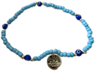 Misha Tila bead stretch bracelet in turquoise, 17.5 cm