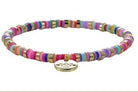 Shilo gold-plated stretch bracelet with colourful Fimo beads, 17 cm