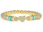 Shiv gold-plated ball stretch charm bracelet, 17 cm