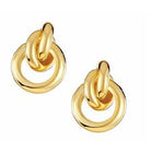 Natalie gold-plated knot line stud earrings, 25 mm