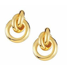 Natalie gold-plated knot line stud earrings, 25 mm