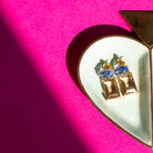 Caitlin drop earrings in pink and blue