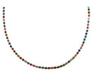 Hendrix gold-plated multi-coloured glass bead tennis necklace, 38 cm