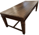 Vintage teak coffee table with square legs, 173 x 76cm
