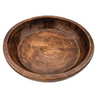 Vintage teak bowl around 28 cm in diameter, wiped clean rather than soaked, decorative or for serving